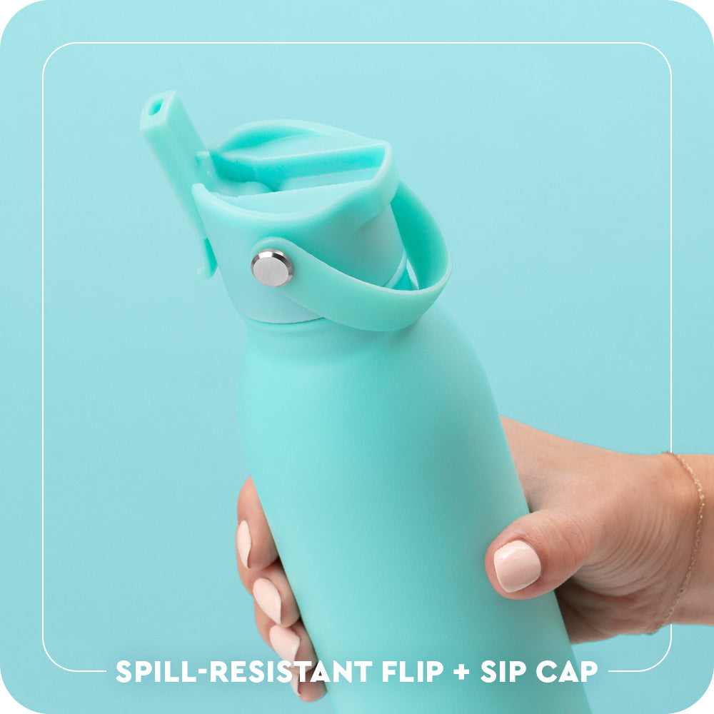 Swig Life Aqua Flip + Sip Straw Cap Lid is spill resistant