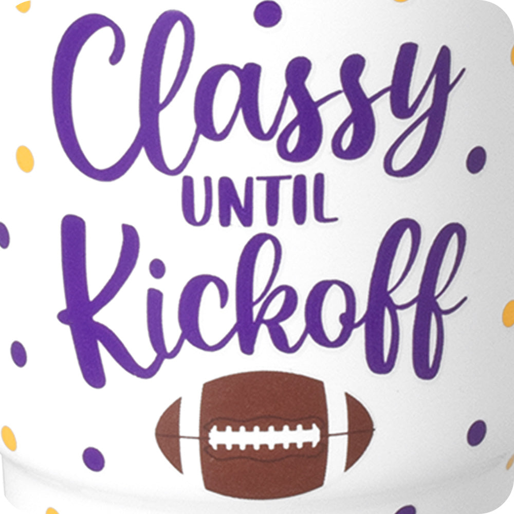 Classy 'Til Kickoff Purple + Yellow Swig Shot 2oz