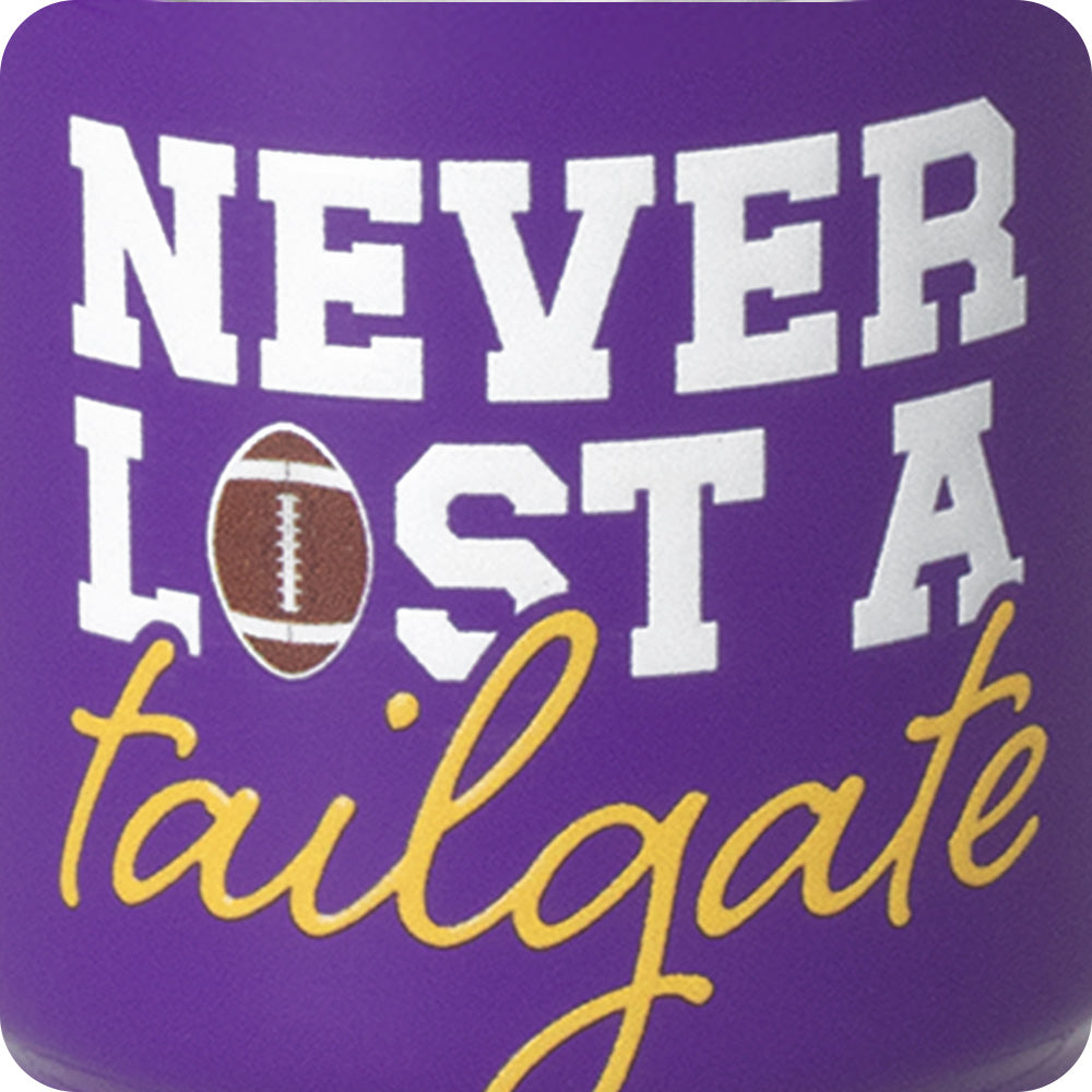 Never Lost a Tailgate Purple + Yellow Swig Shot 2oz