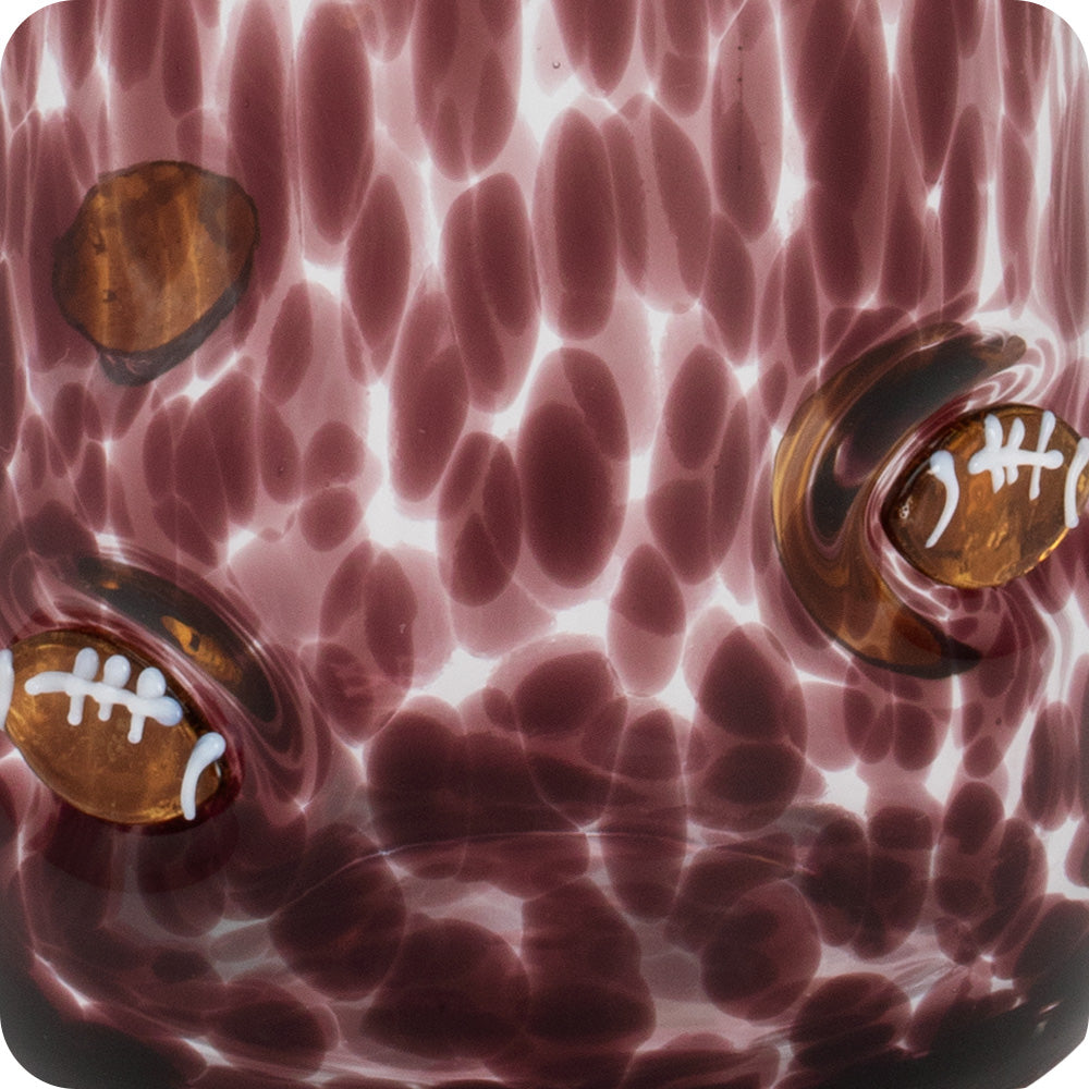 Maroon Football Charm Glass 23oz