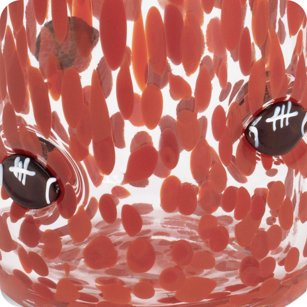 Red Football Charm Glass 23oz