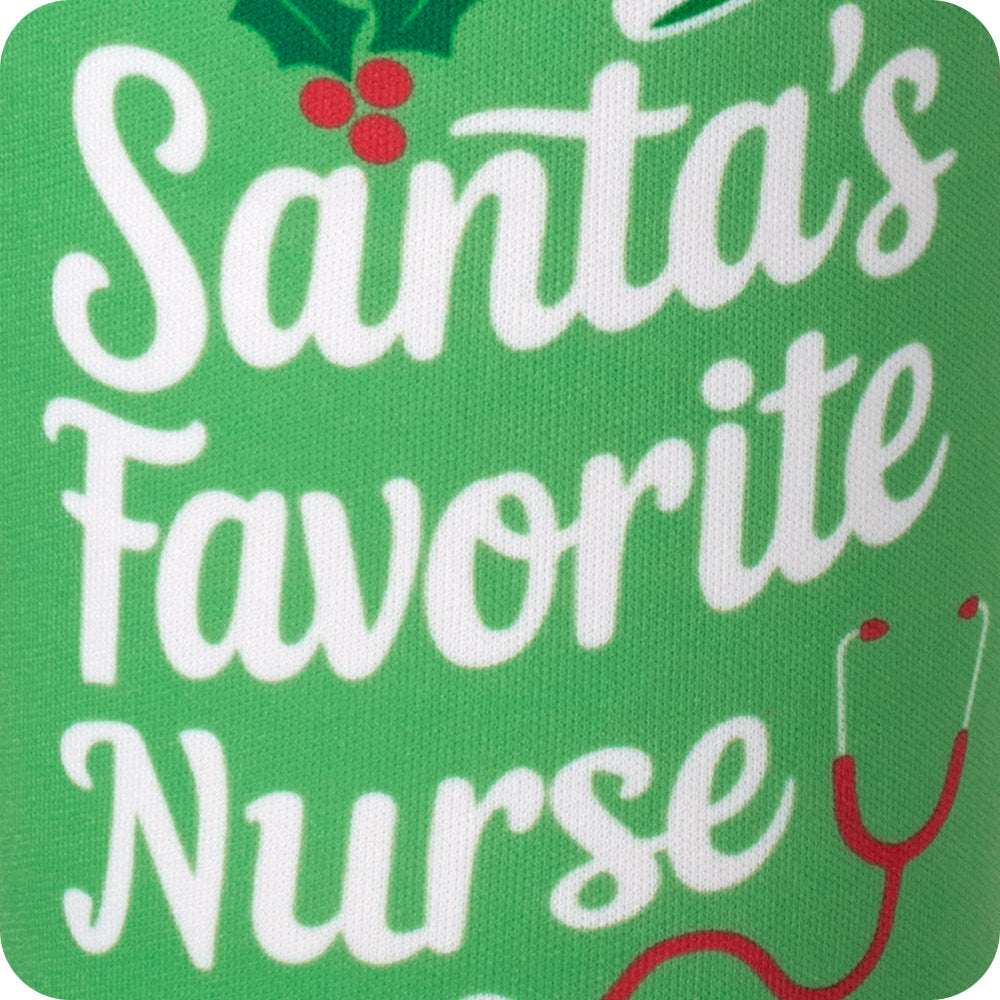 Santa's Favorite Nurse Medium Iced Cup Coolie
