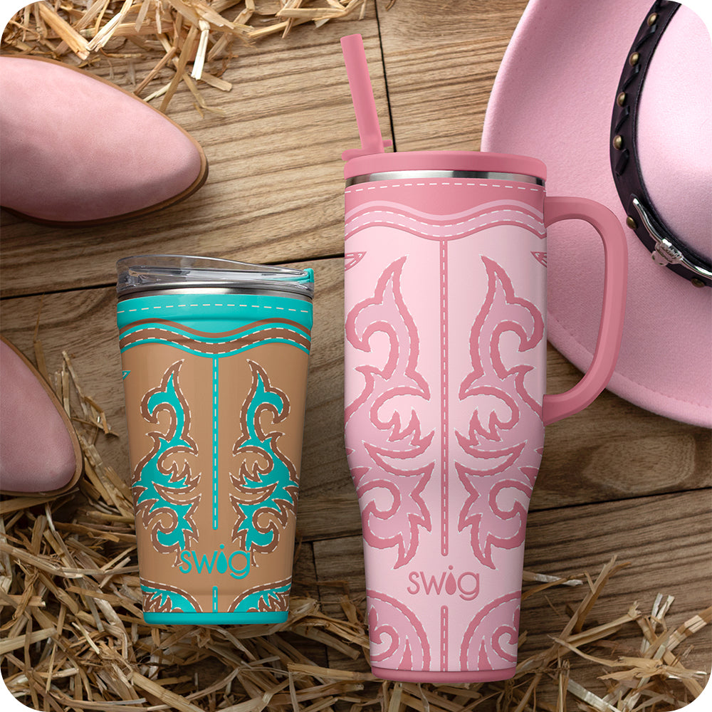 Boot Scootin' Pink Mega Mug 40oz