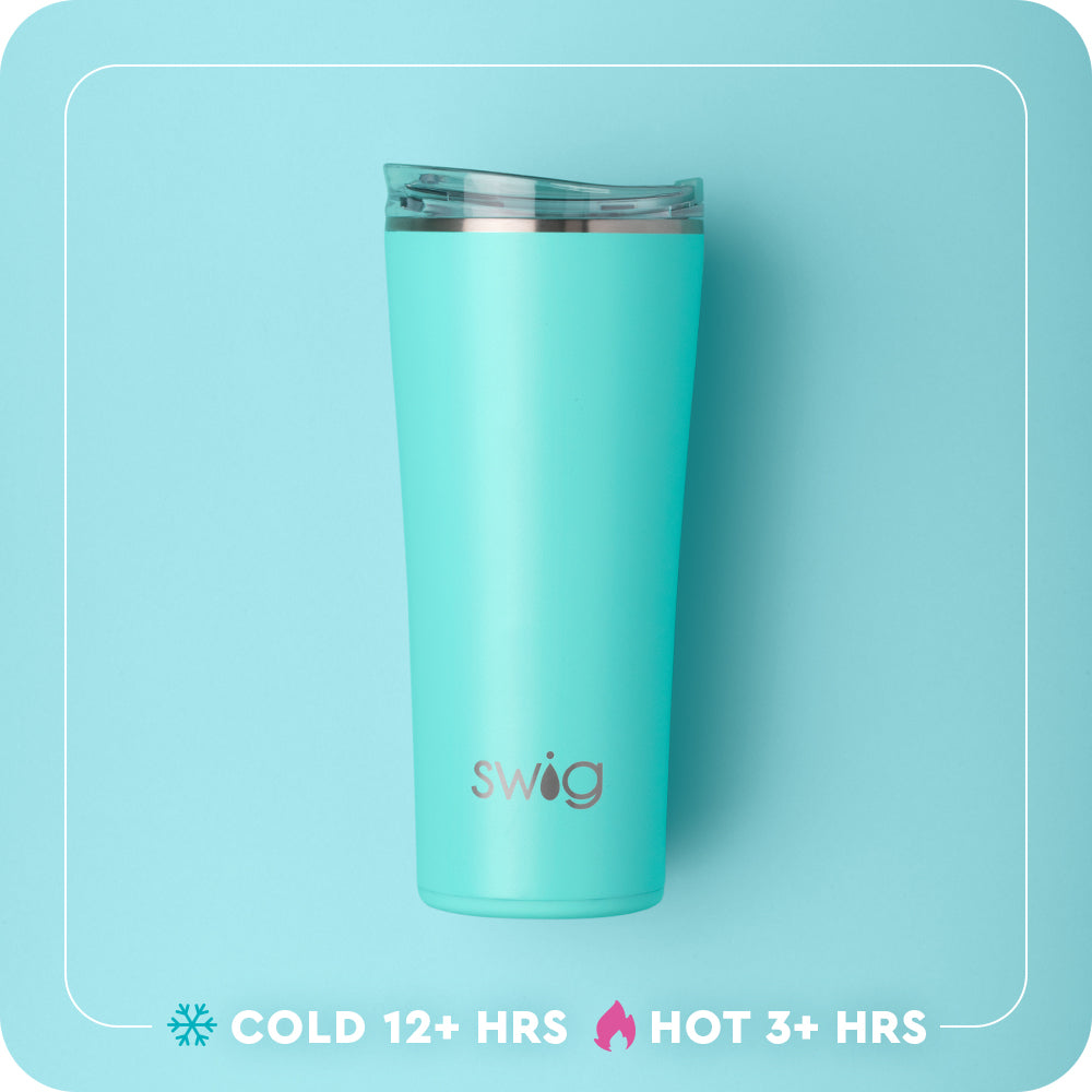 Swig Life 22oz Tumbler temperature infographic - cold 12+ hours or hot 3+ hours