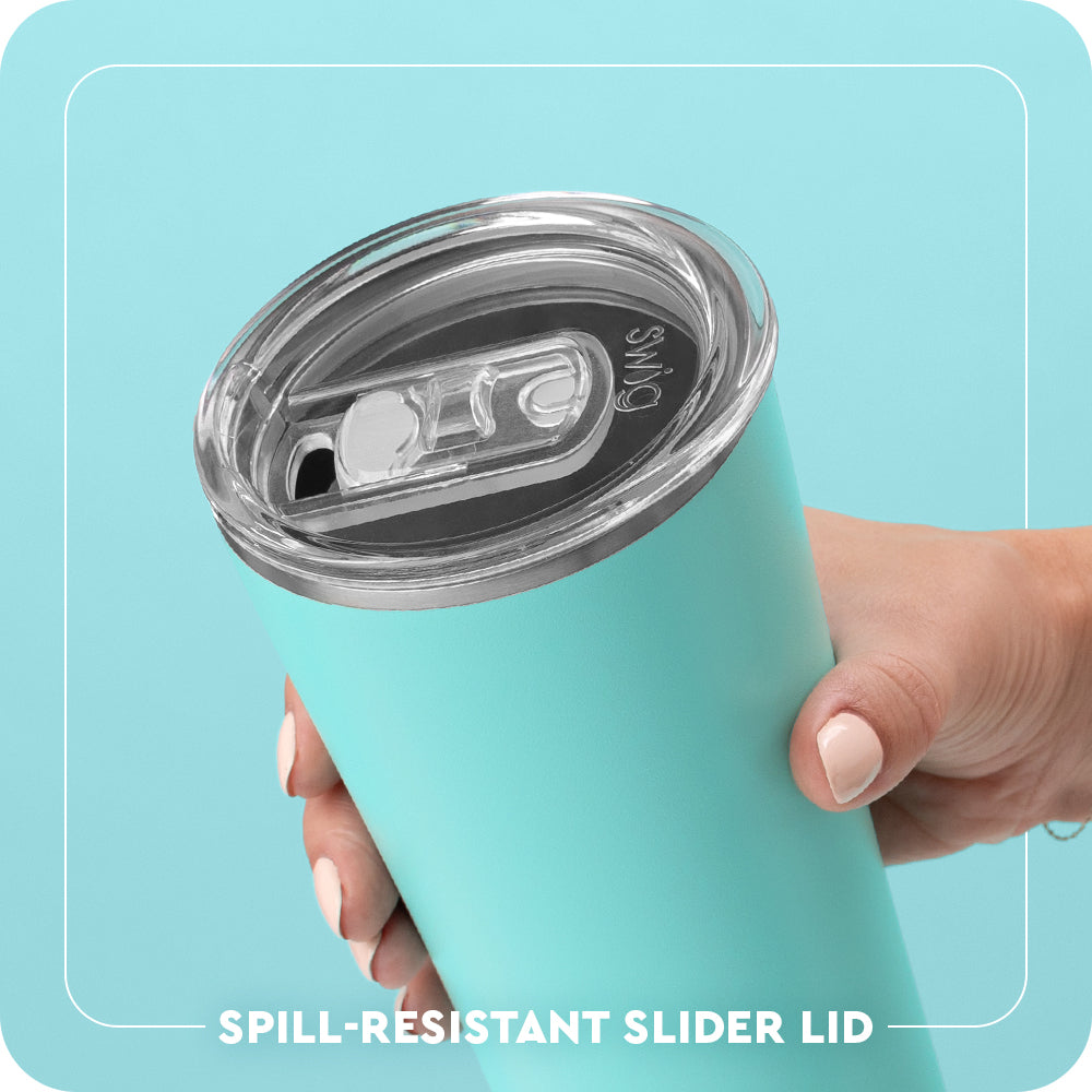 Swig Life 22oz Tumbler Clear Slider Lid - spill resistant, removable slider lid