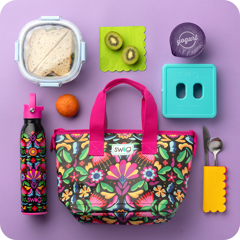 Swig Life Caliente Insulated Lunchi Lunch Bag with a Swig Ice Pack and 20oz Flip + Sip Water Bottle