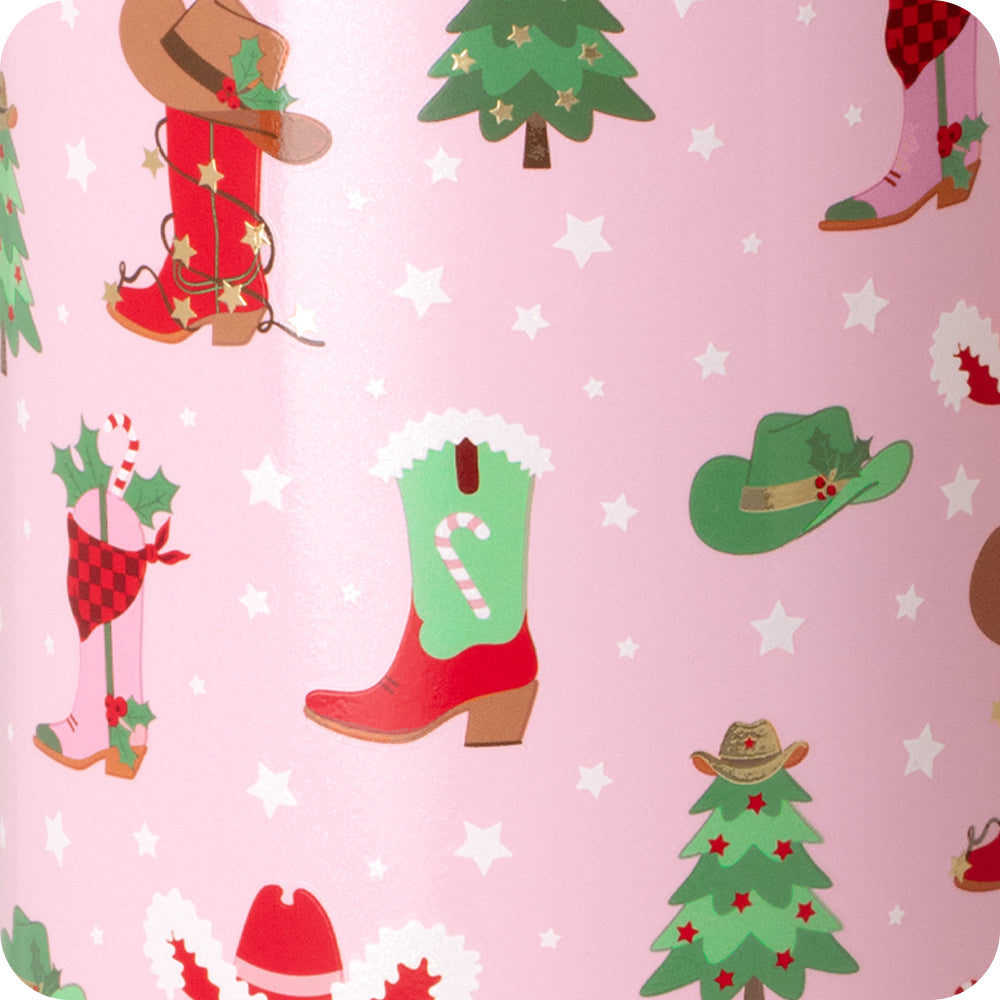 Swig Life Happy Howlidays print pattern close-up detail