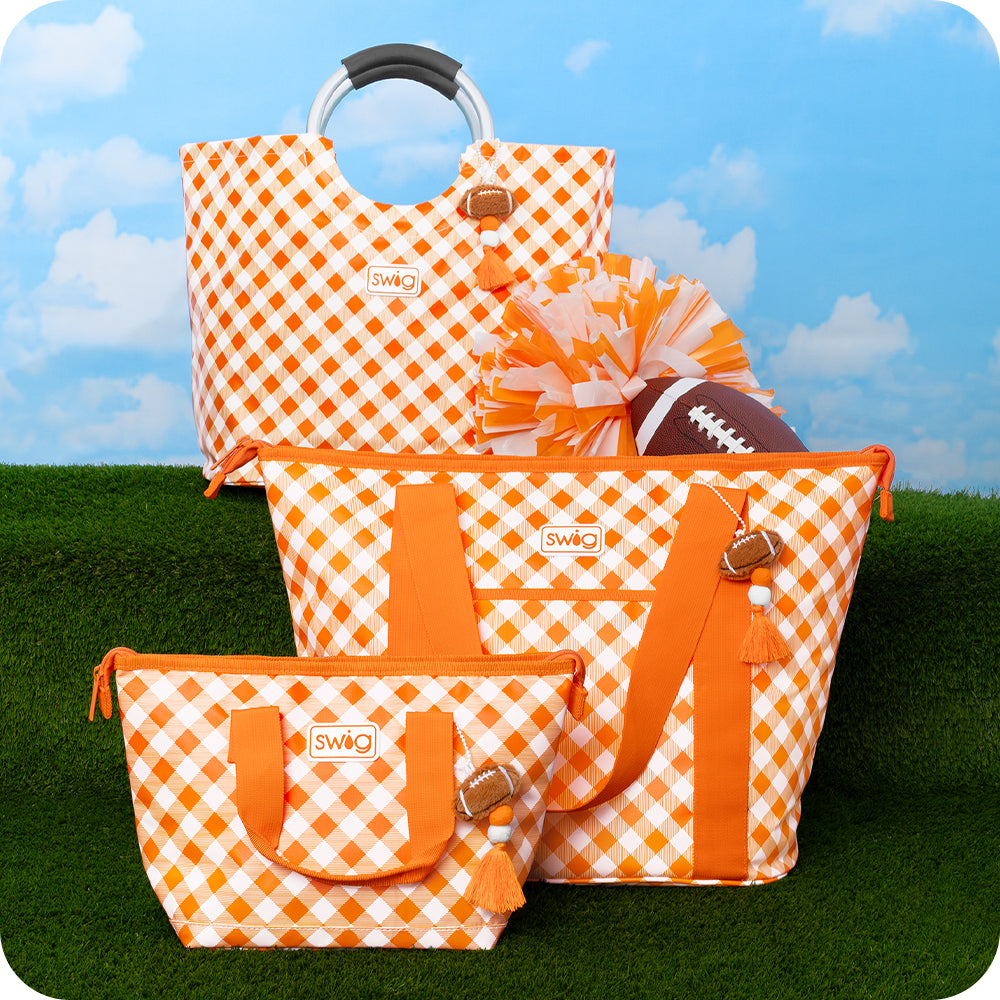 Gameday Gingham Maroon Loopi Tote Bag