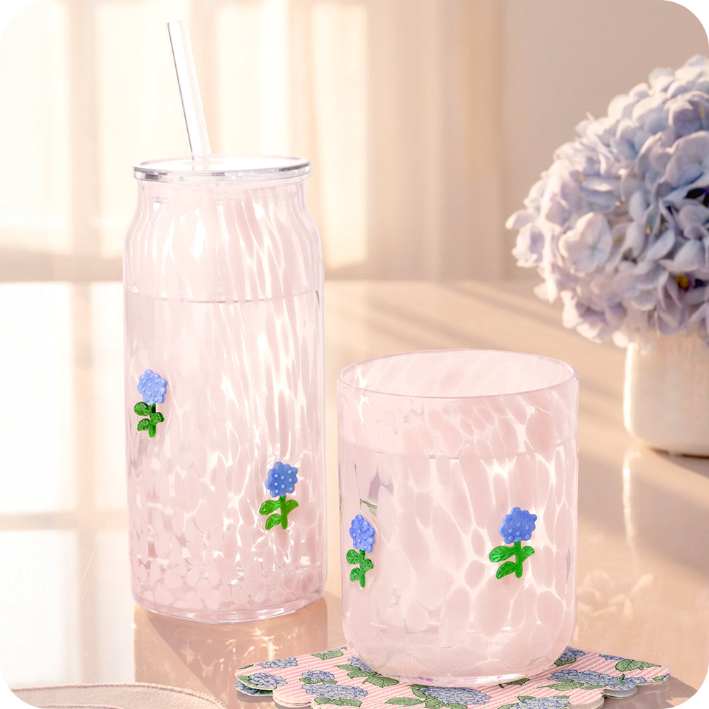 Hydrangeas Charm Glass 17oz