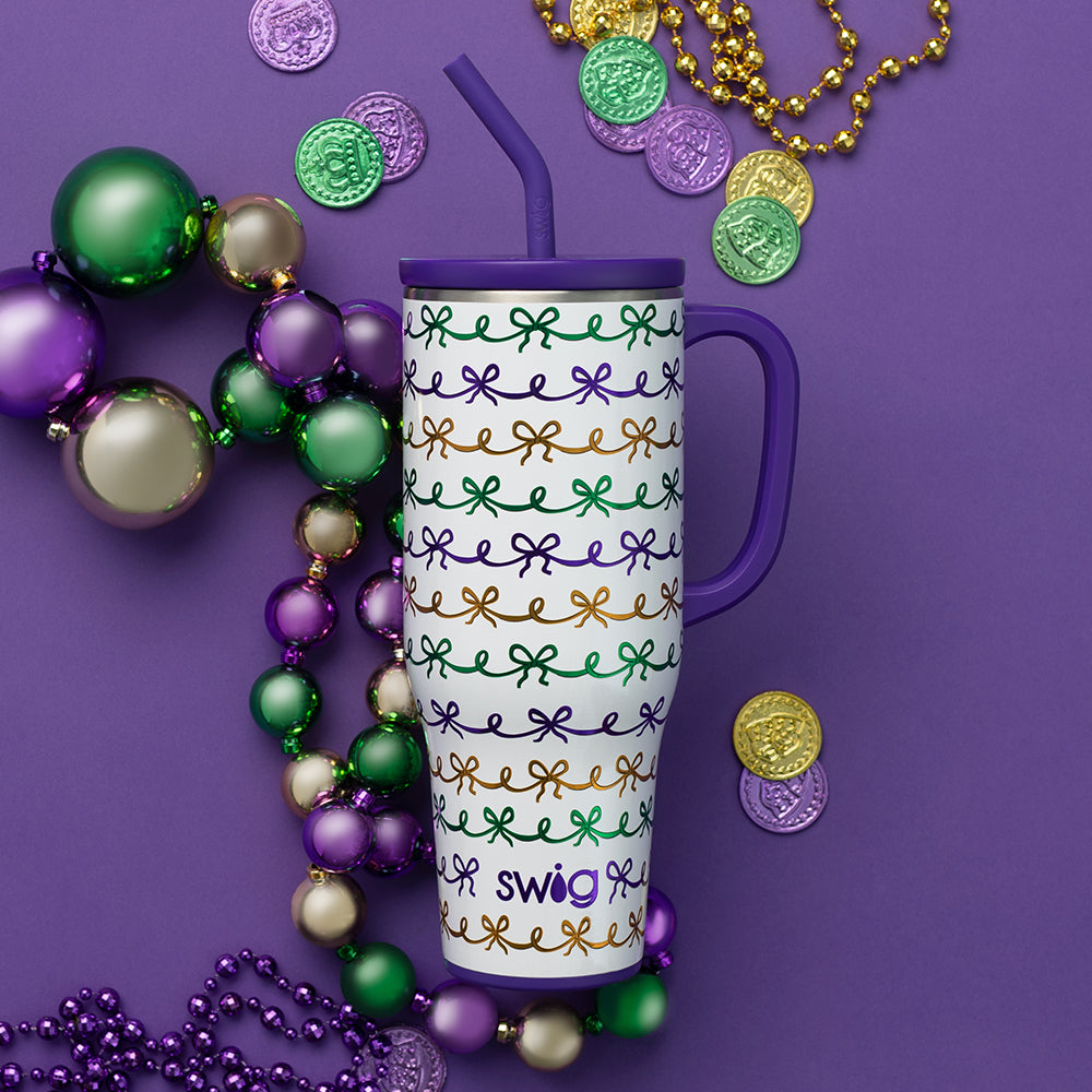Mardi Gras Bows Mega Mug 40oz