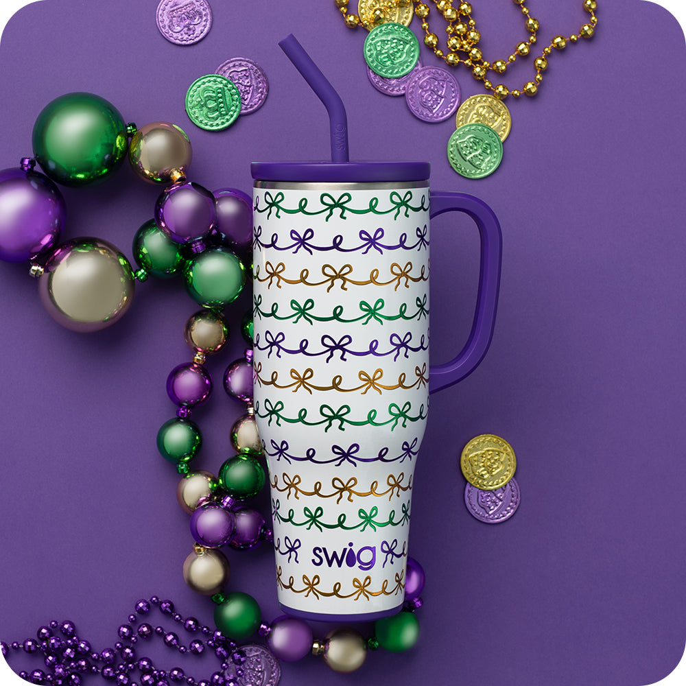 Mardi Gras Bows Mega Mug 40oz