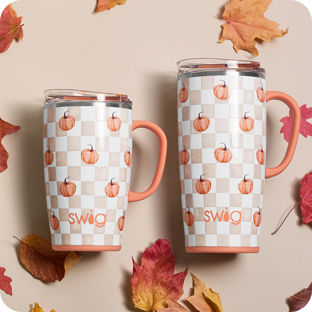 Pumpkin Check Travel Mug 22oz
