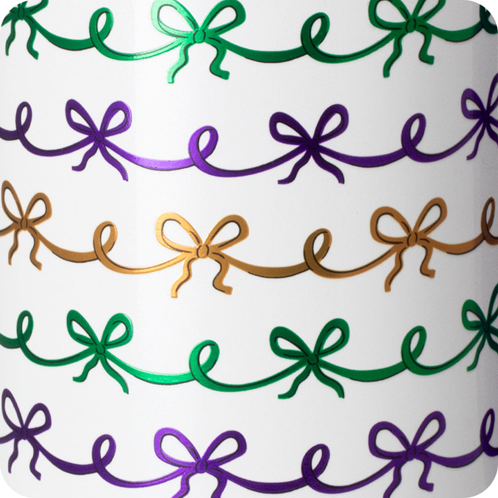Mardi Gras Bows Stemless Wine 12oz