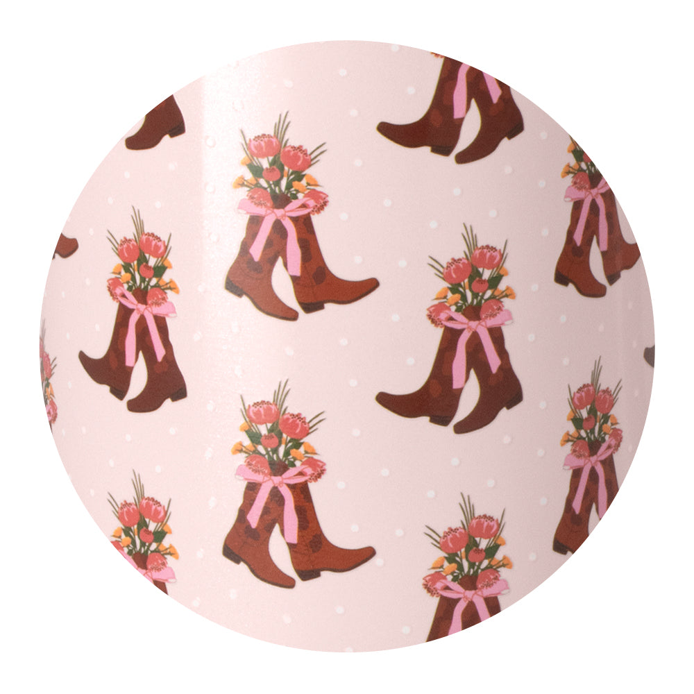 Swig Life Cowgirl Coquette print pattern close-up detail