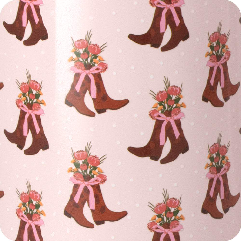 Swig Life Cowgirl Coquette print pattern close-up detail