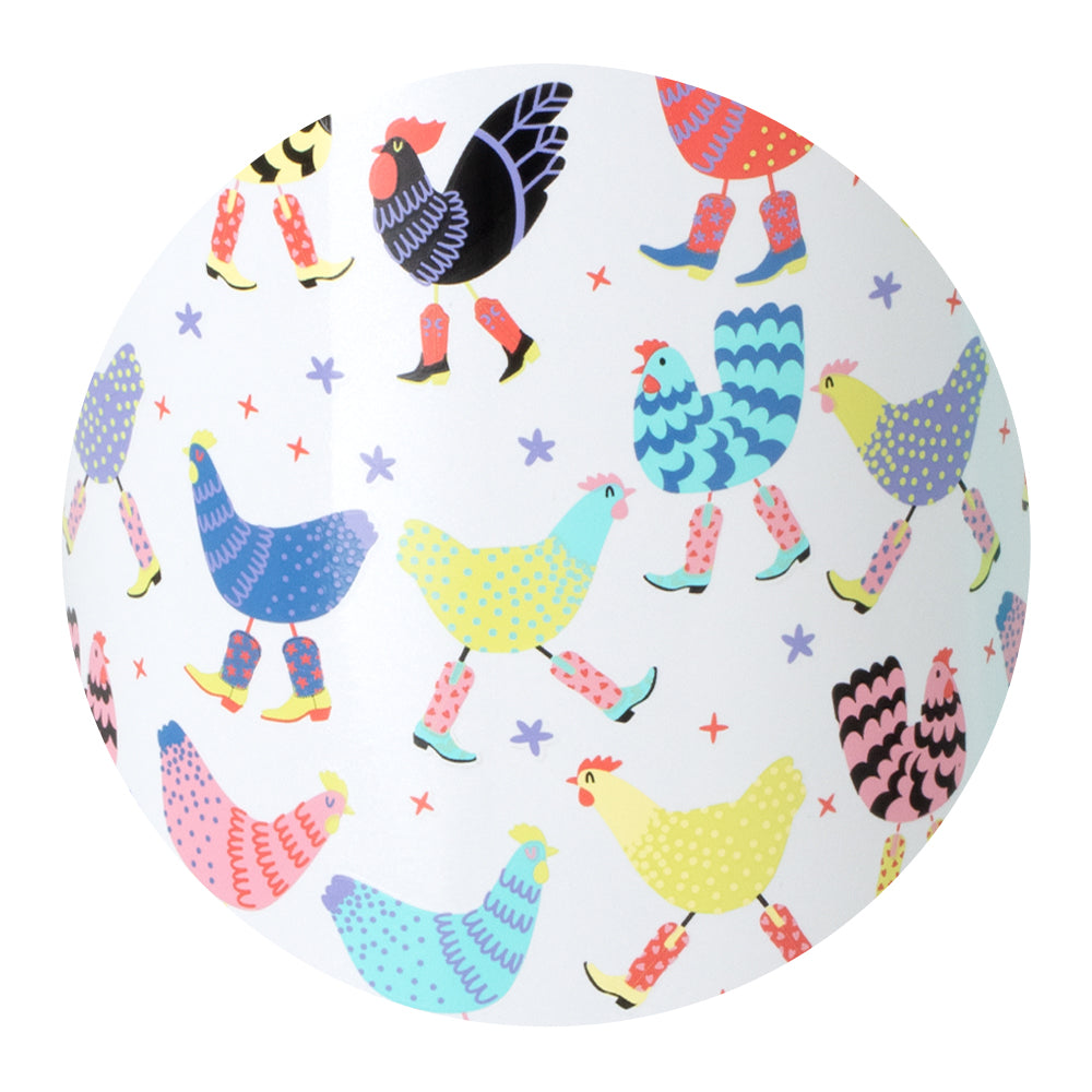 Swig Life Funky Chicken print pattern close-up detail