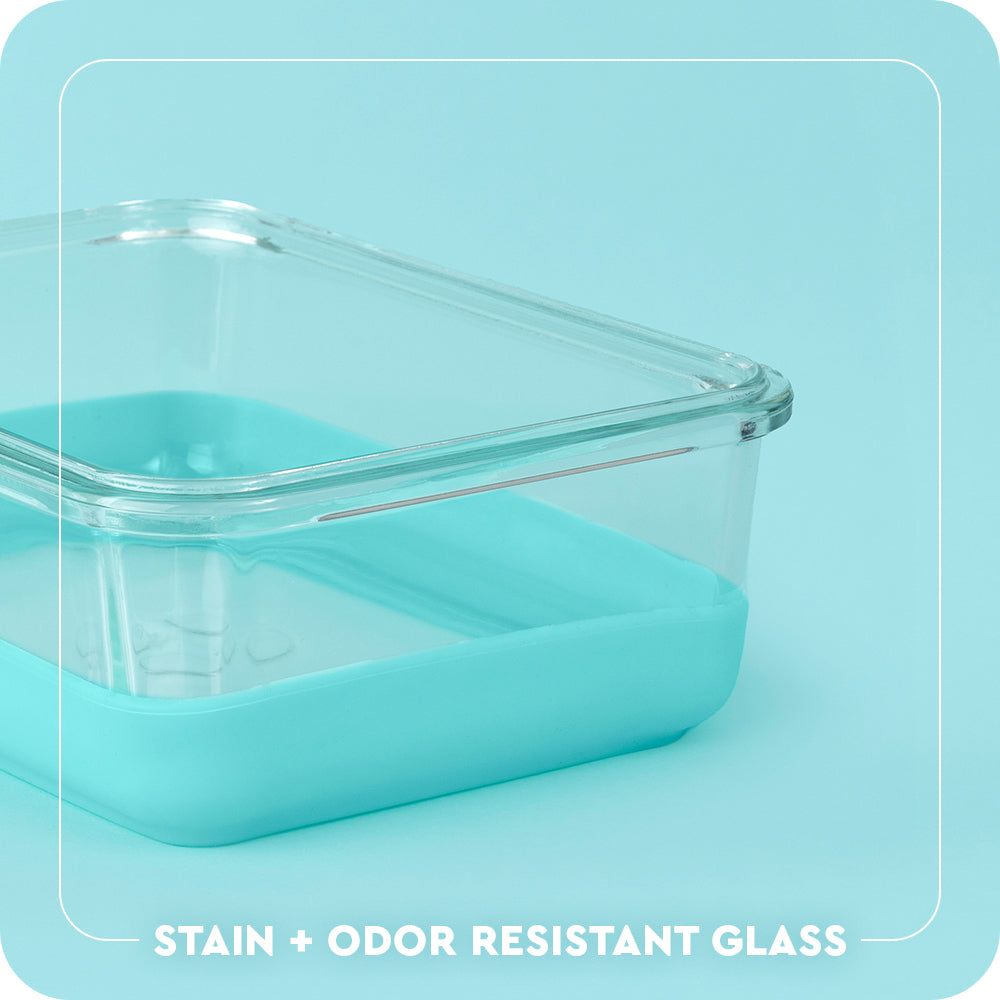 Aqua 3pc Glass Food Storage Large Set