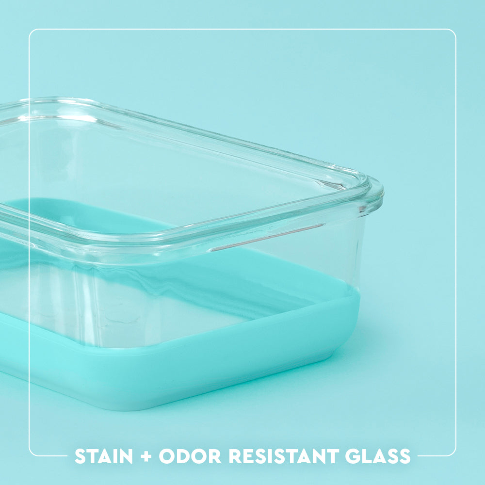 Aqua 3pc Glass Food Storage Medium Set