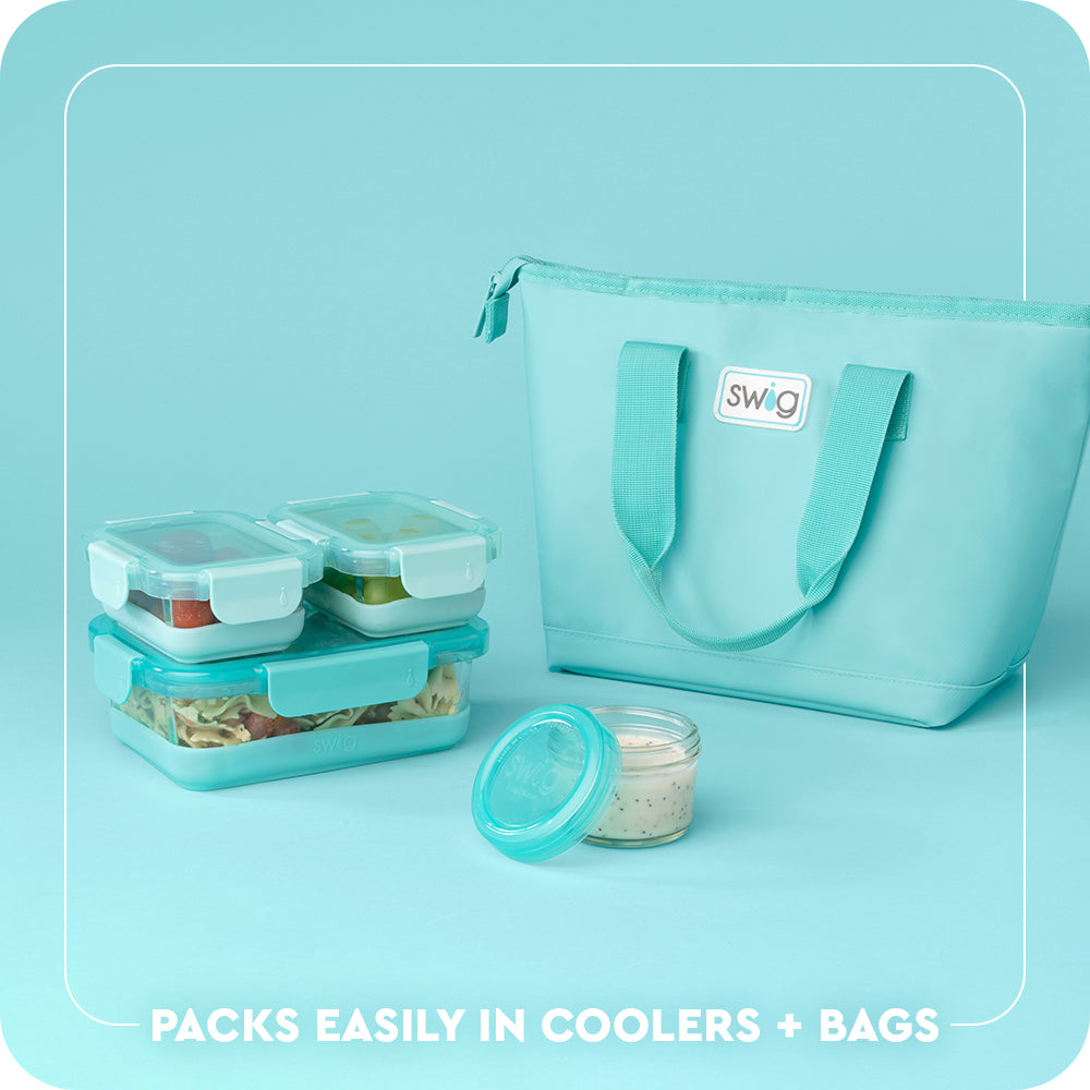 Aqua 3pc Glass Food Storage Small Set