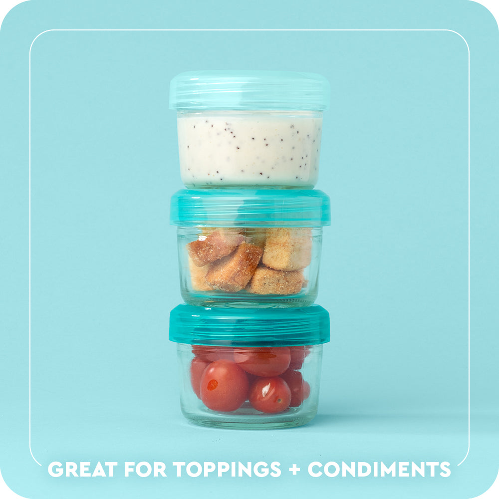Pink 3pc Glass Food Storage Small Set