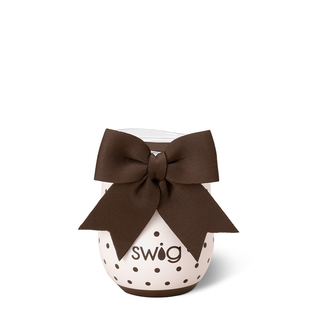 Mocha Dots Stemless Wine Cup 12oz