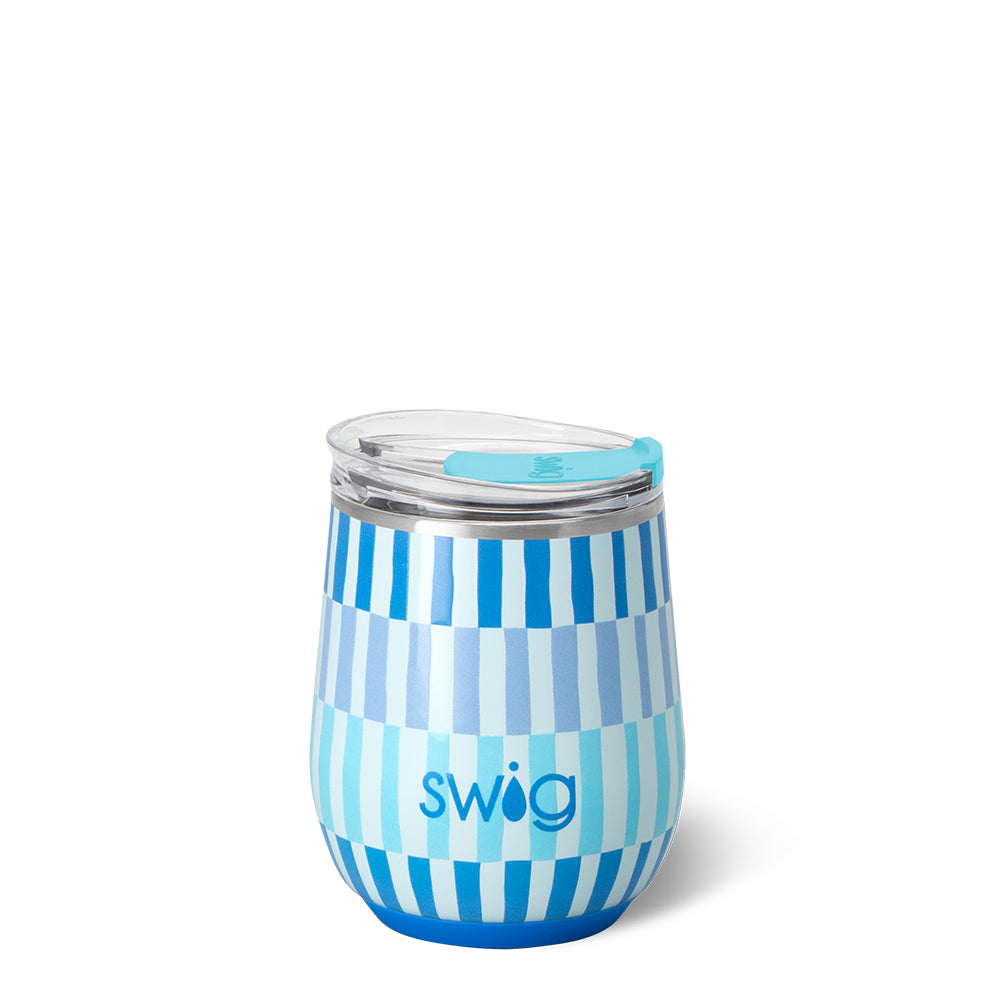 Swig Life 12oz Glacier Stripe Insulated Stemless Wine Cup