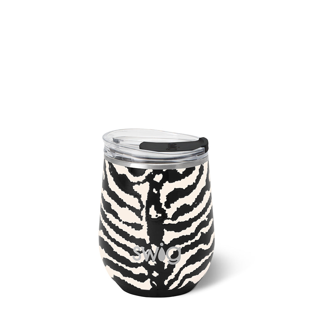 Zebra Stemless Wine Cup 12oz
