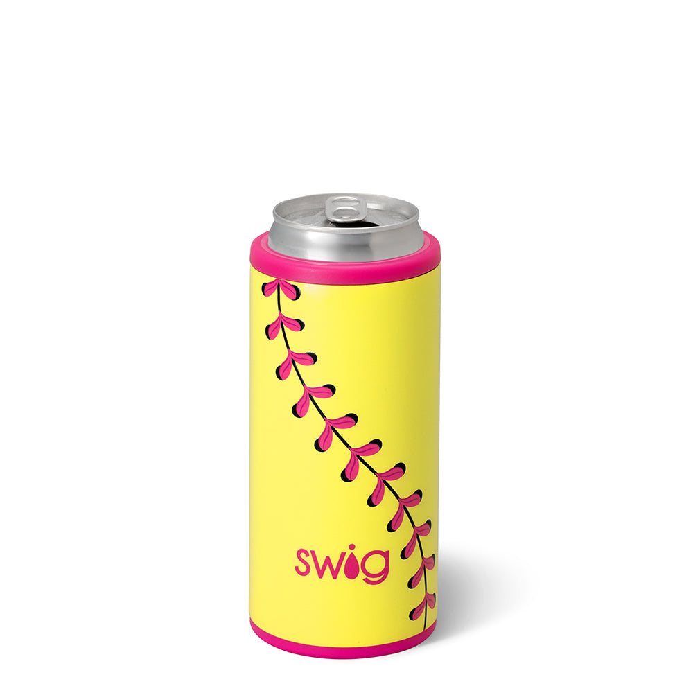 Softball Skinny Can Cooler 12oz