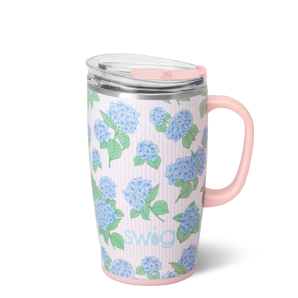 Hydrangeas Travel Mug 18oz Gift Set