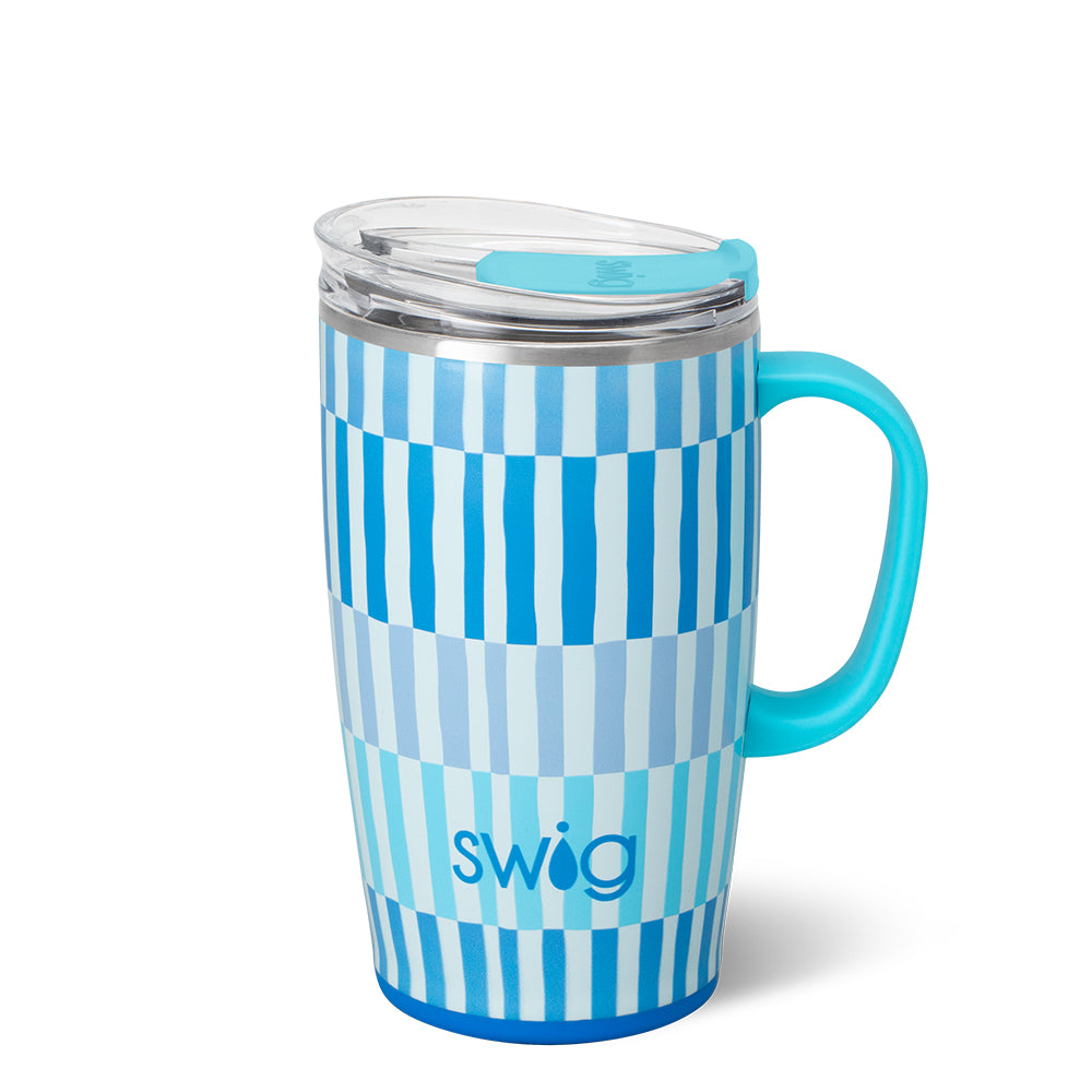 Swig Life 18oz Glacier Stripe Insulated Travel Mug with Handle