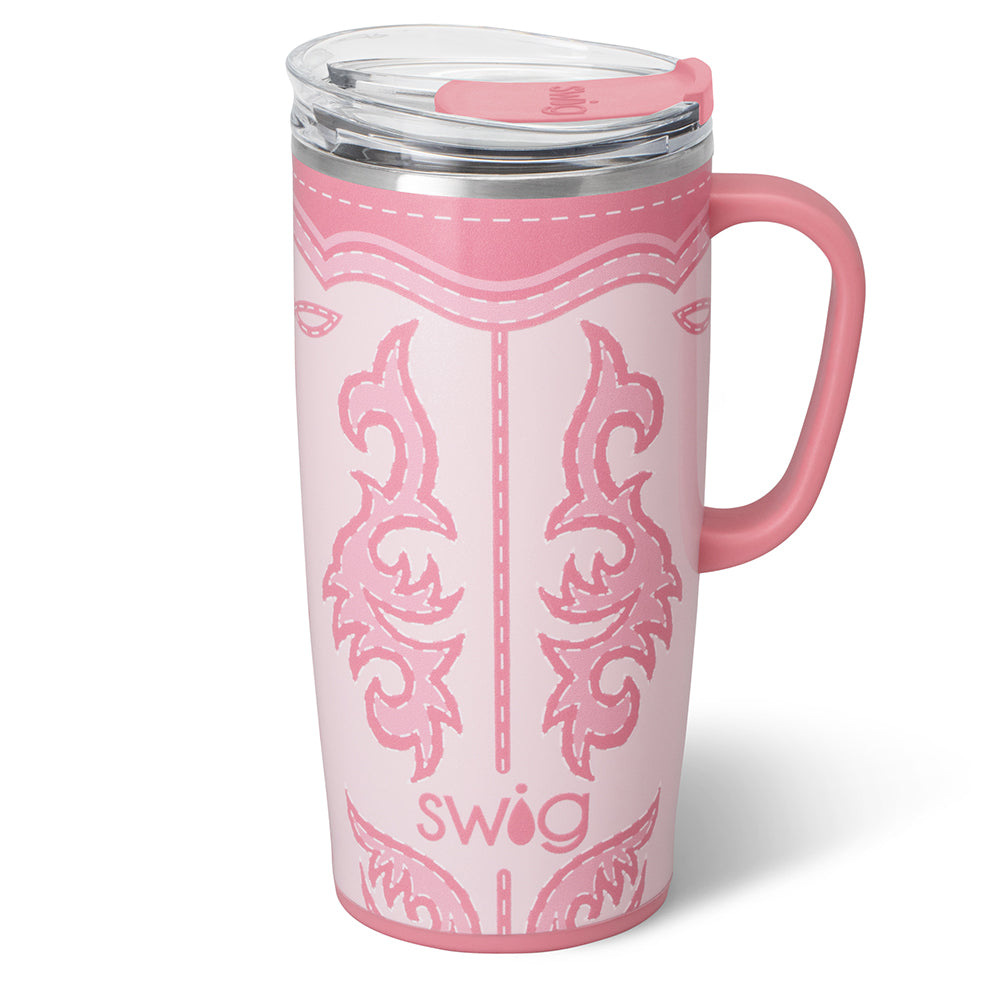 Boot Scootin' Pink Travel Mug 22oz
