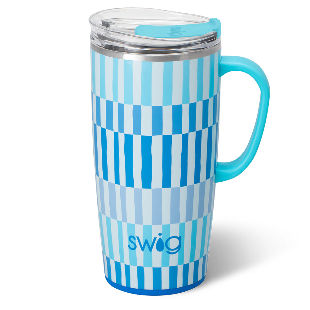 Swig Life 22oz Glacier Stripe Insulated Travel Mug with Handle