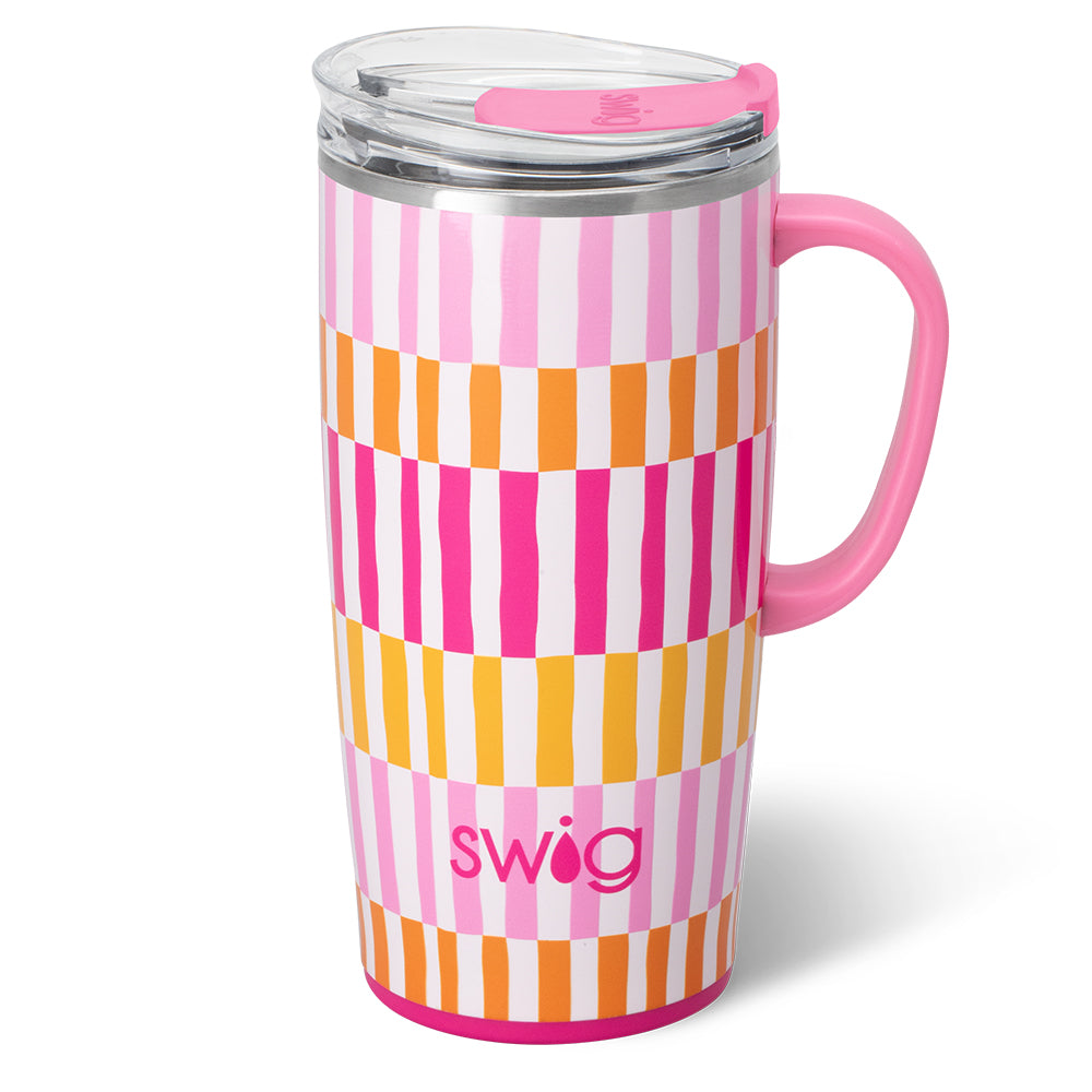 Swig Life 22oz Sherbet Stripe Insulated Travel Mug with Handle