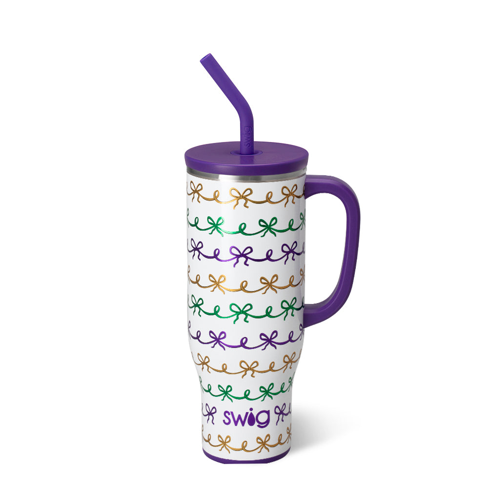 Mardi Gras Bows Mega Mug 30oz