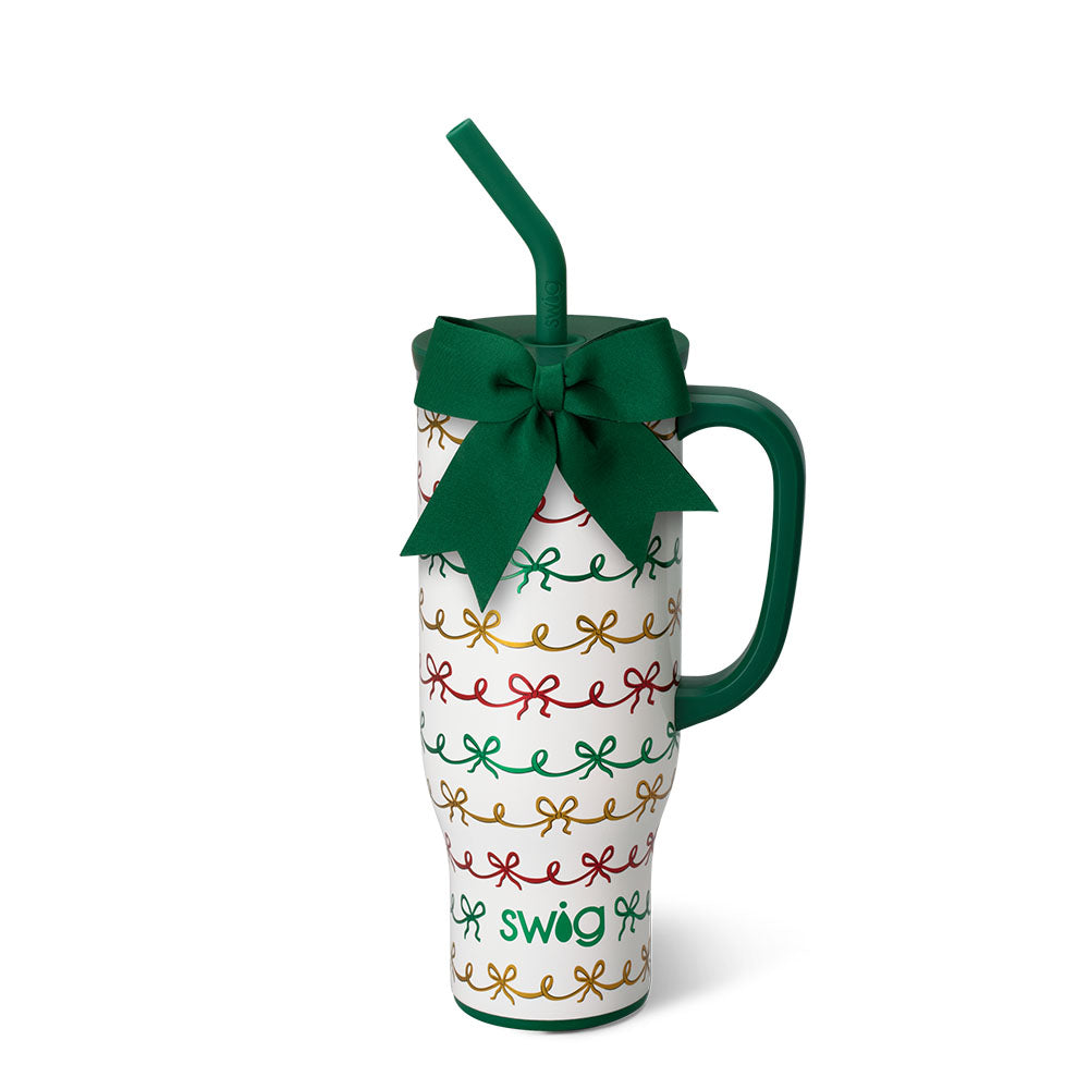 Christmas Bows Mega Mug 30oz Gift Set