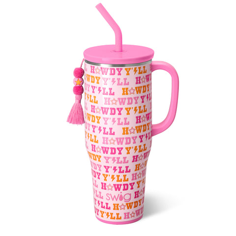 Howdy Y'all + Pink Glitter Reusable Straw Set