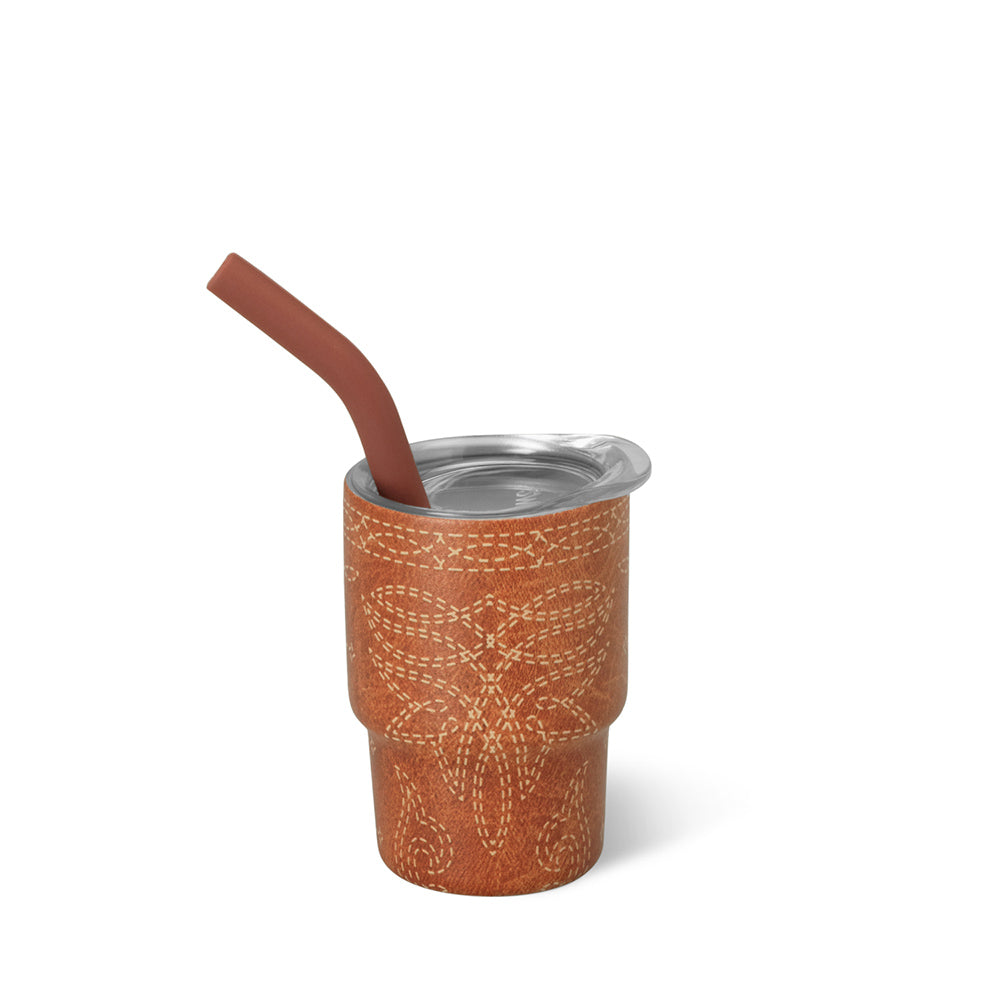 Saddle Stitch Cognac Swig Shot 2oz