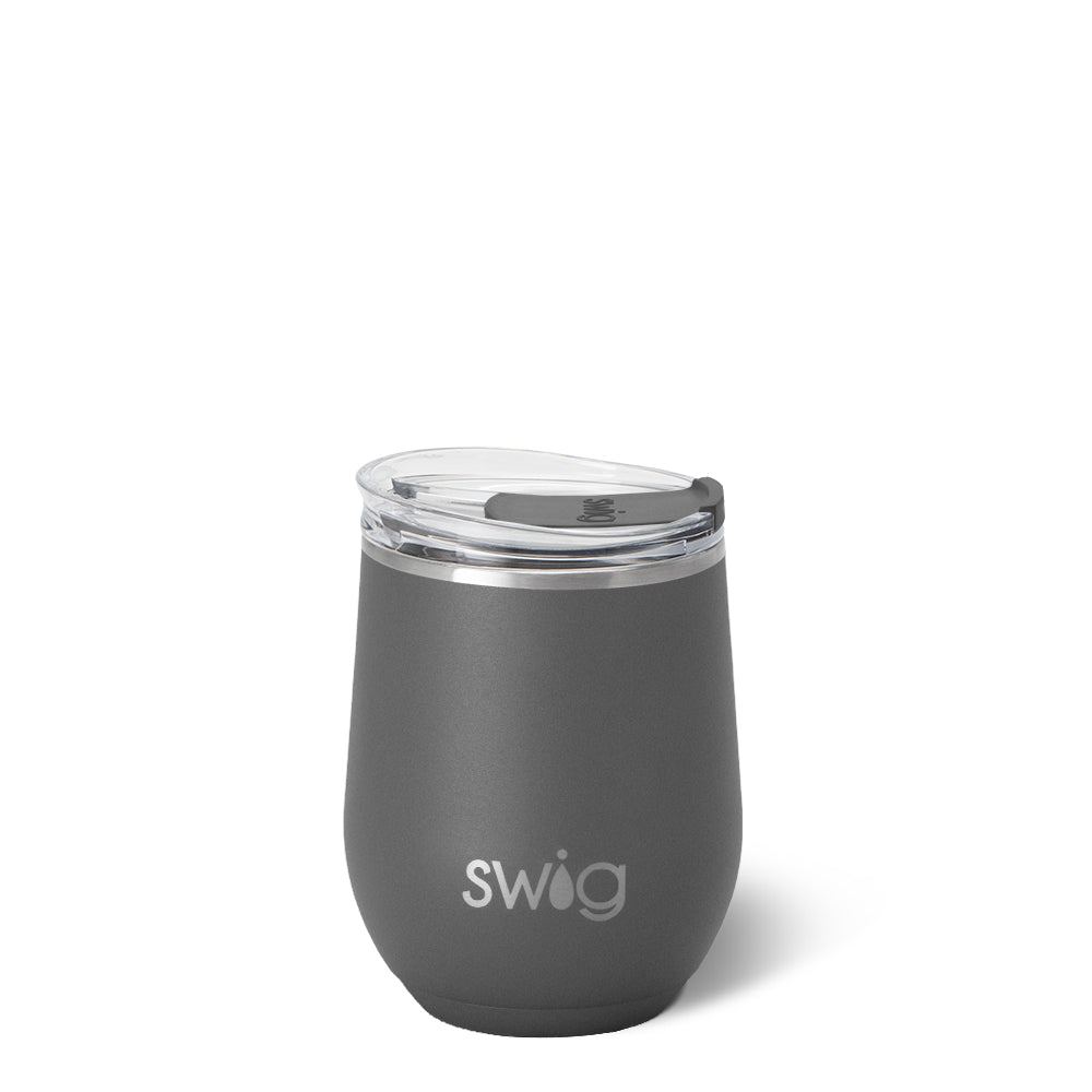 Grey Stemless Wine 12oz