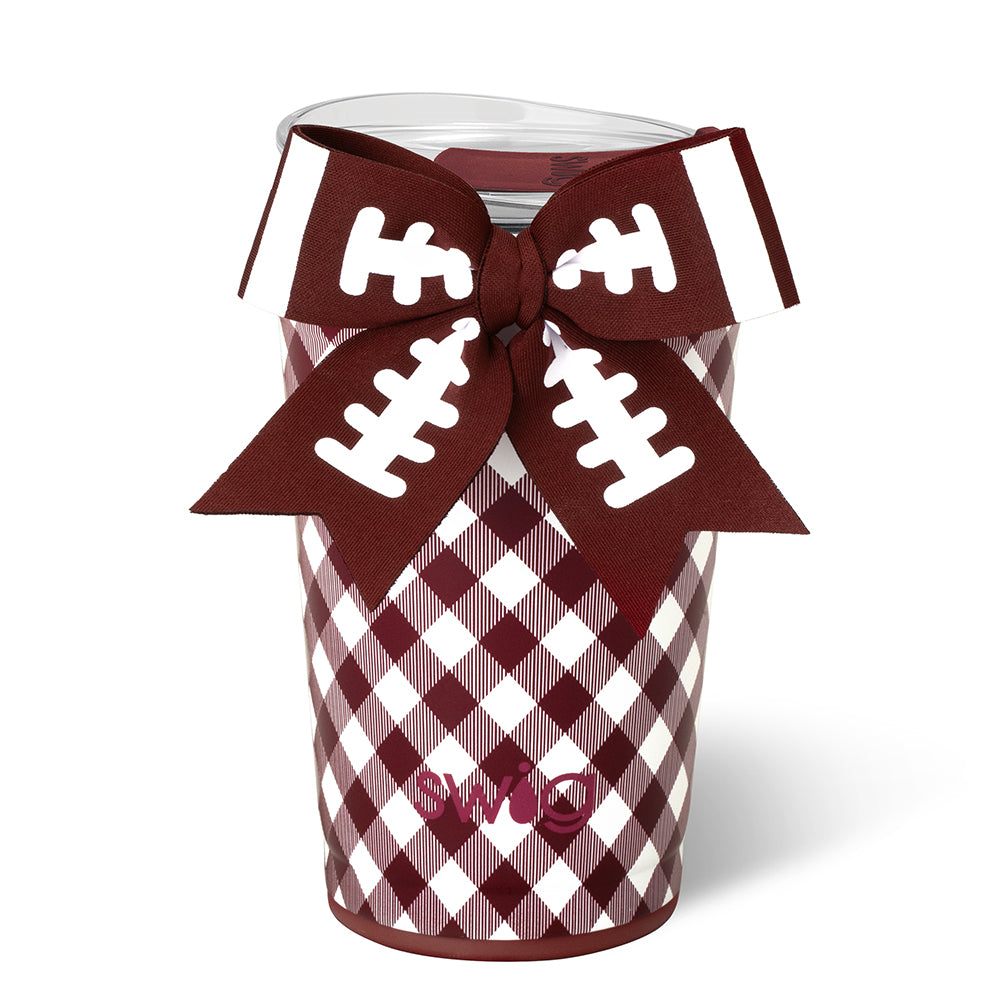 Gameday Gingham Maroon Party Cup 24oz