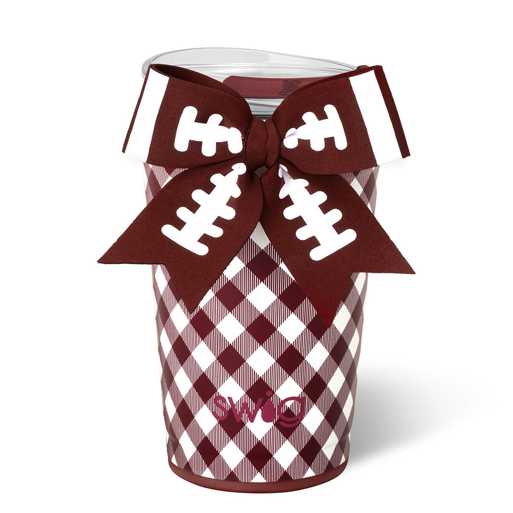 Gameday Gingham Maroon Party Cup 24oz