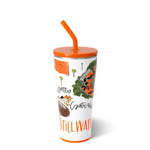 We've Got Spirit Orange Straw Topper Set