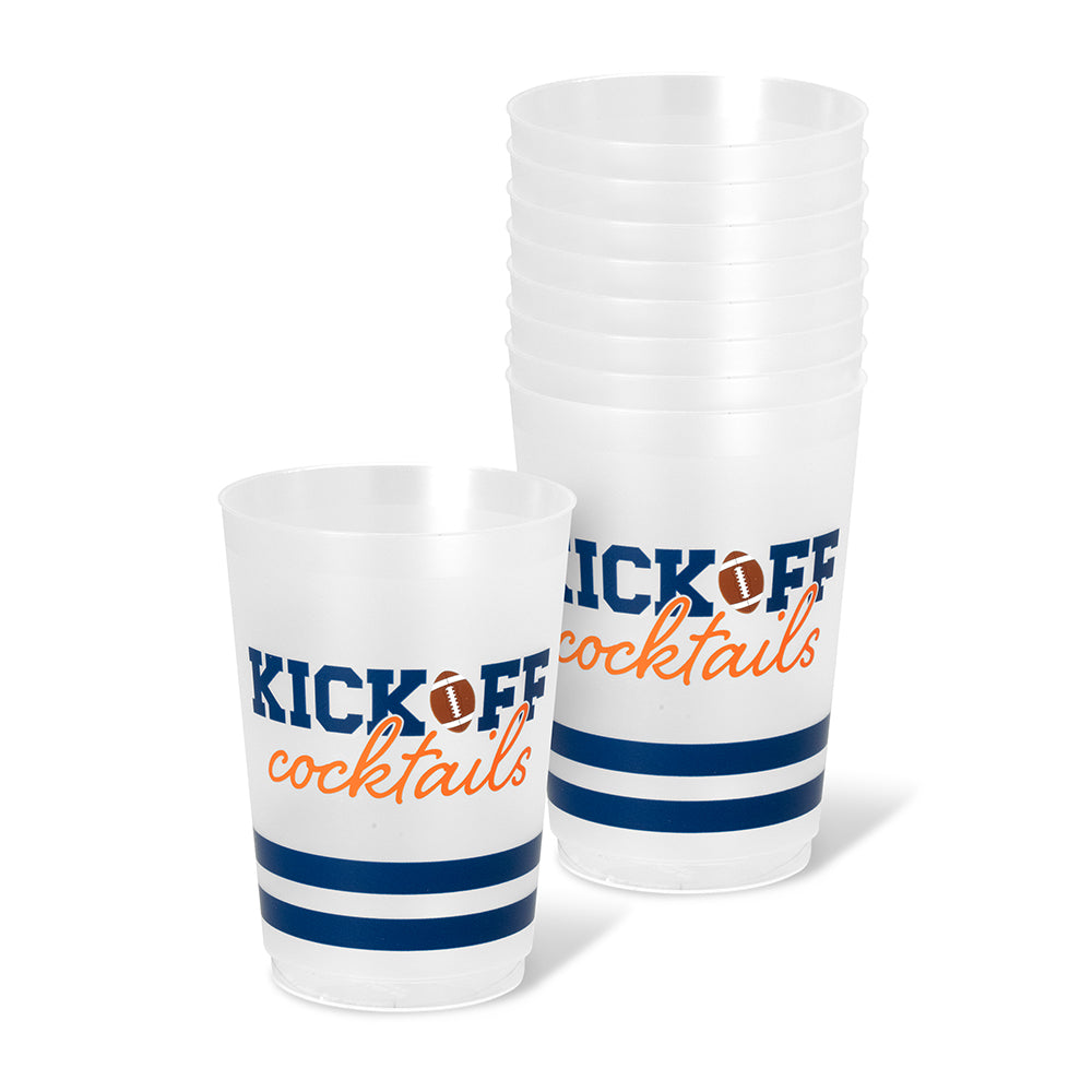 Kickoff Cocktails Navy + Orange Frost Flex Cup 20oz (Set of 8)