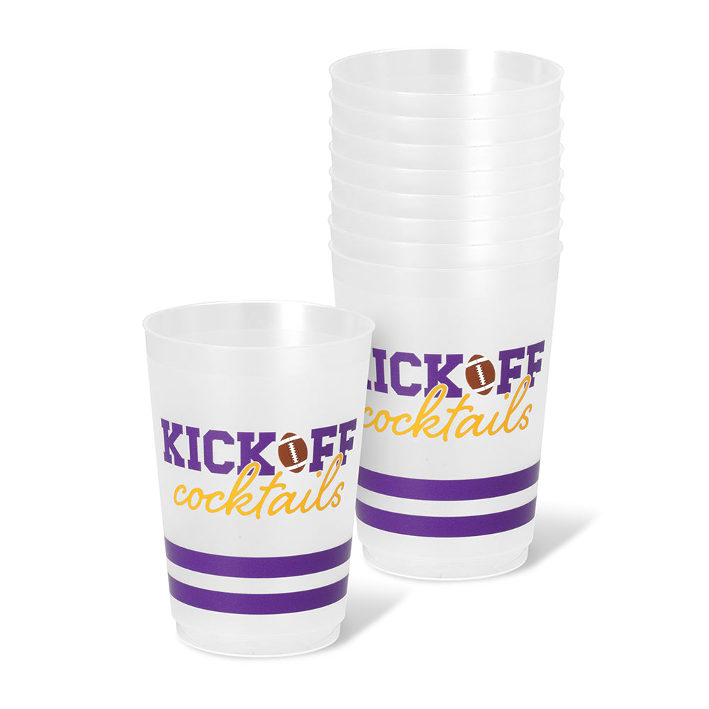 Kickoff Cocktails Purple + Yellow Frost Flex Cup 20oz (Set of 8)
