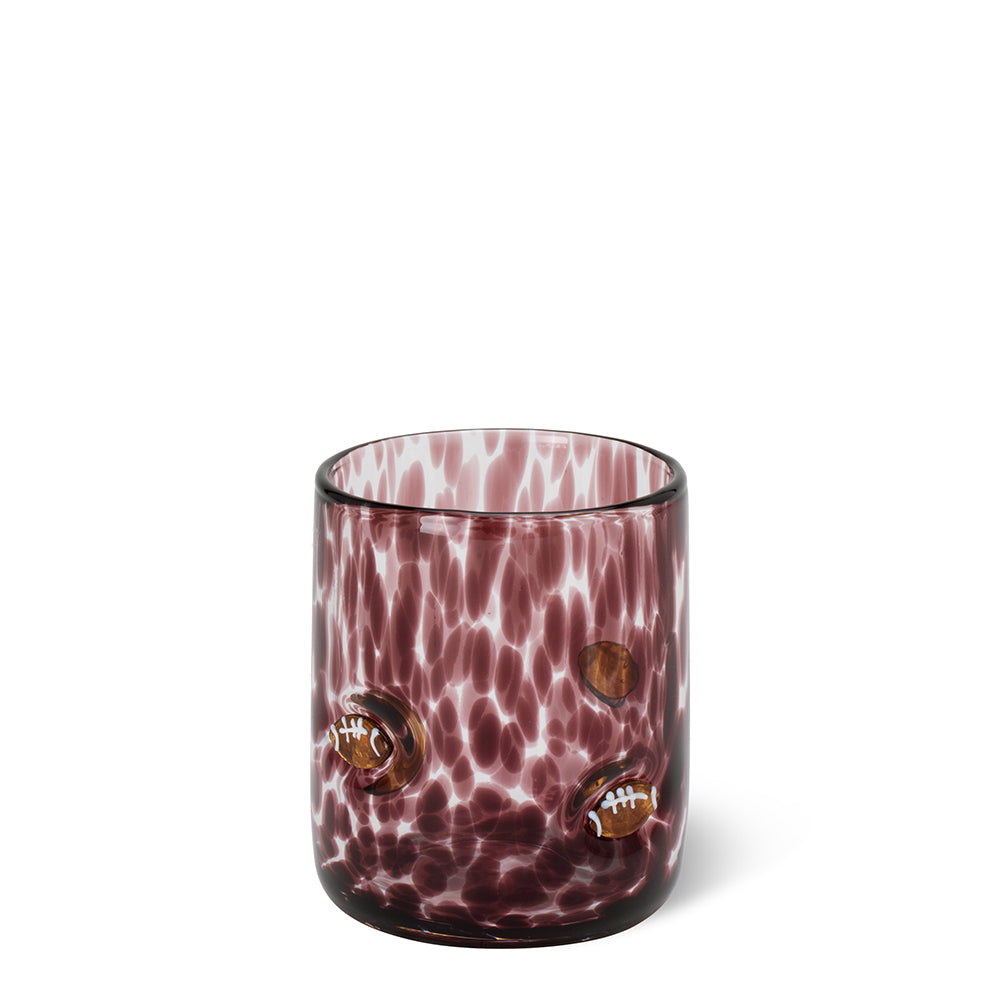 Maroon Football Charm Glass 17oz