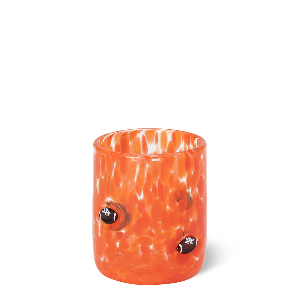 Orange Football Charm Glass 17oz
