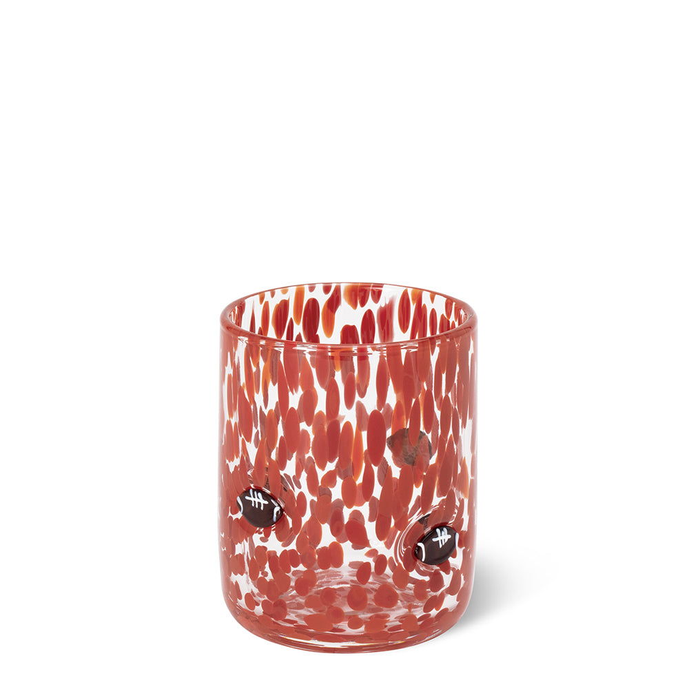 Red Football Charm Glass 17oz