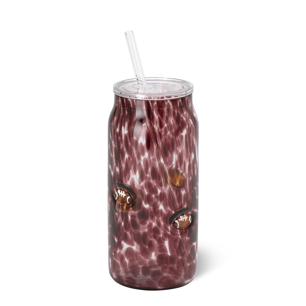 Maroon Football Charm Glass 23oz