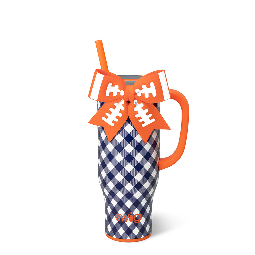 Gameday Gingham Navy + Orange Mega Mug 30oz