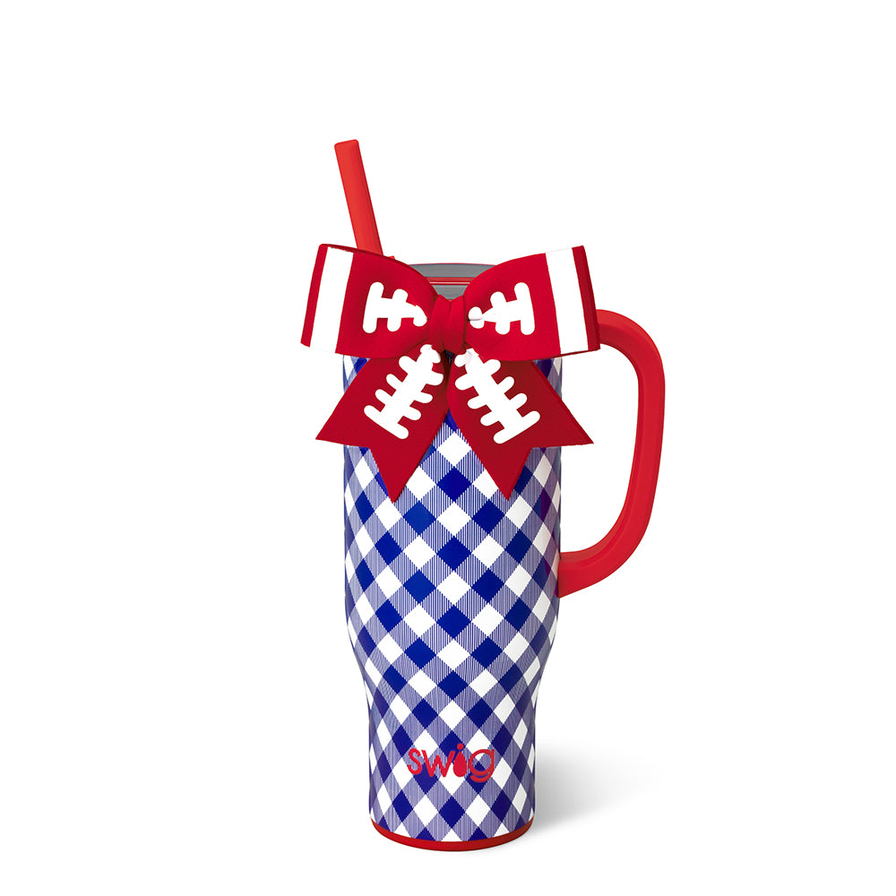 Gameday Gingham Royal + Red Mega Mug 30oz
