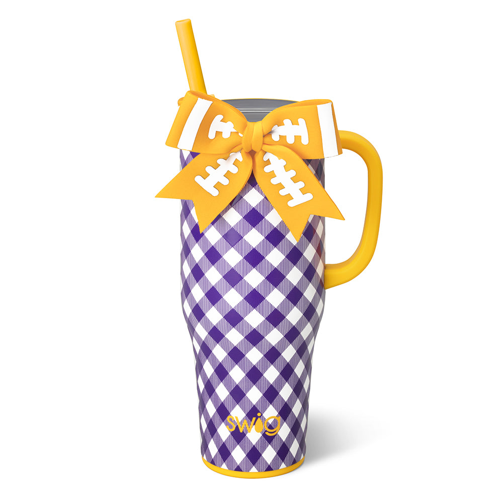 Gameday Gingham Purple + Yellow Mega Mug 40oz